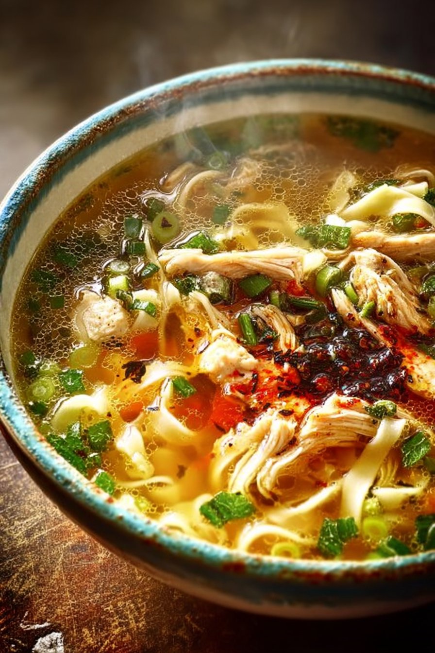 Classic Ginger Garlic Chicken Noodle Soup