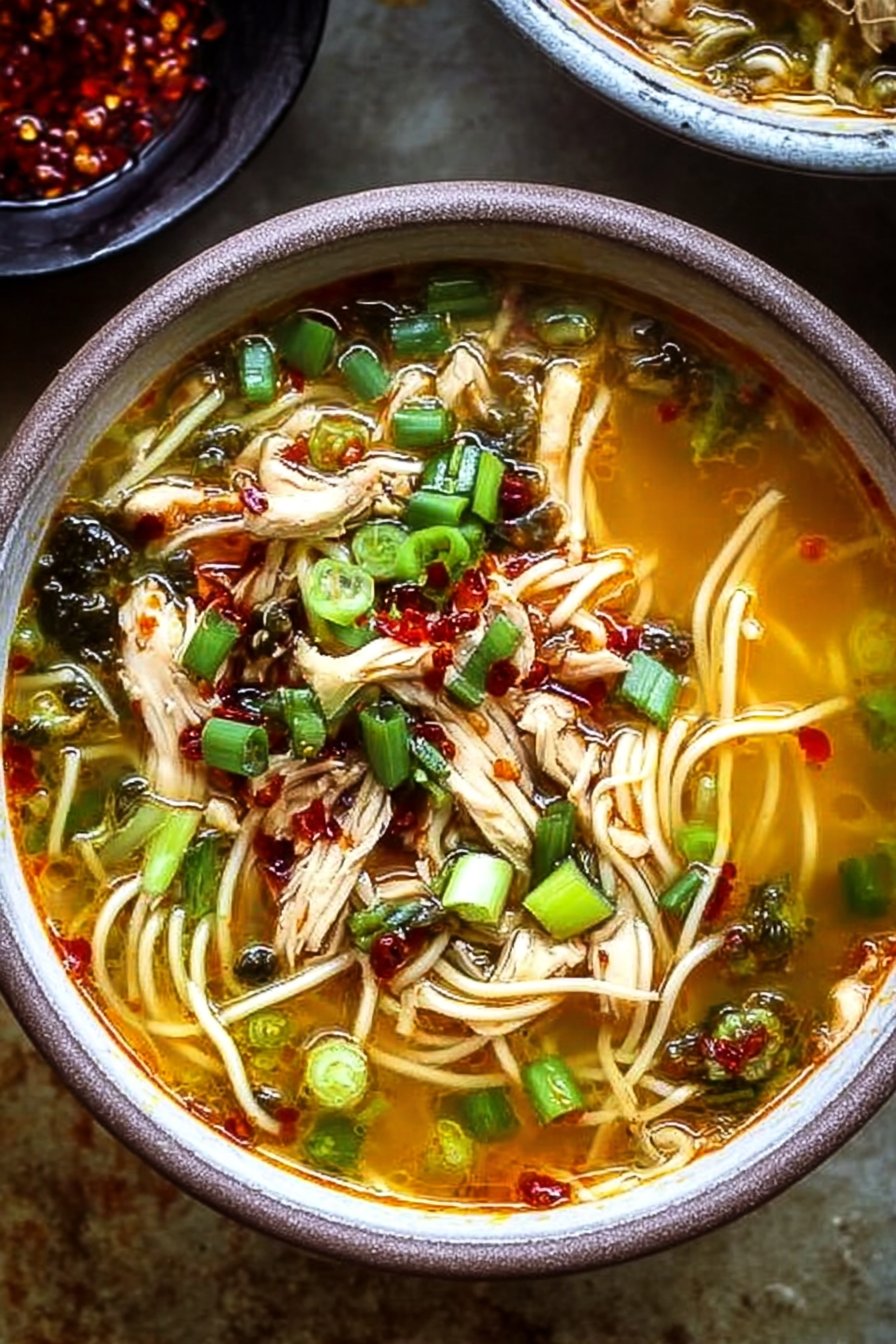 Classic Ginger Garlic Chicken Noodle Soup