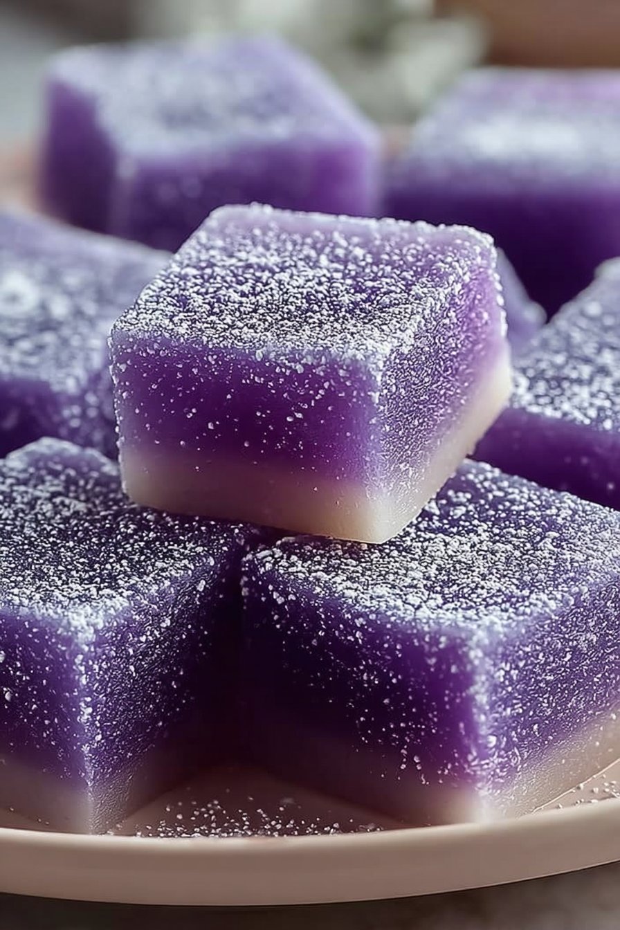 Hawaiian Butter Mochi with Purple Yam