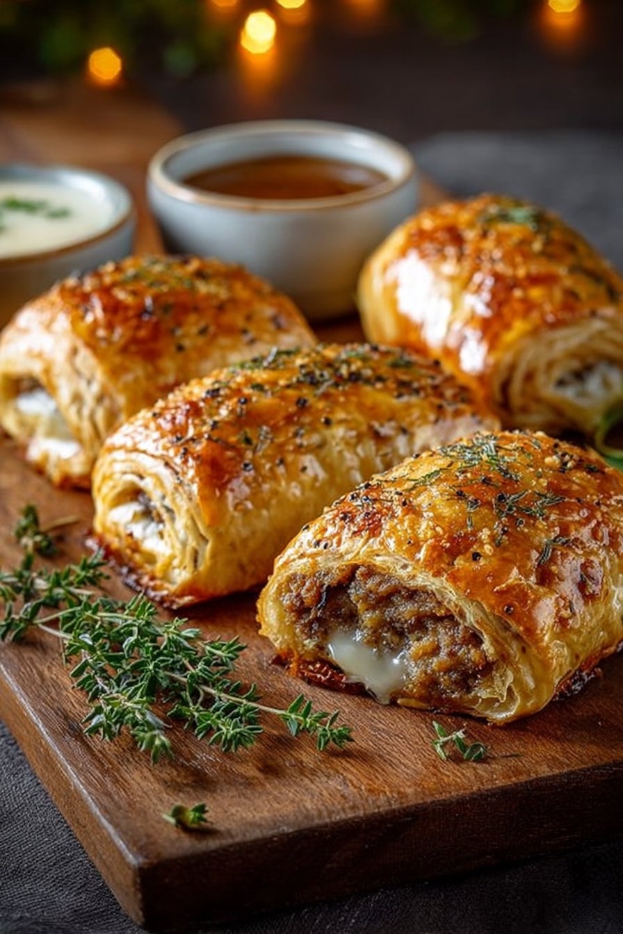 Savory French Onion Sausage Rolls – Golden, Flaky & Full of Flavor