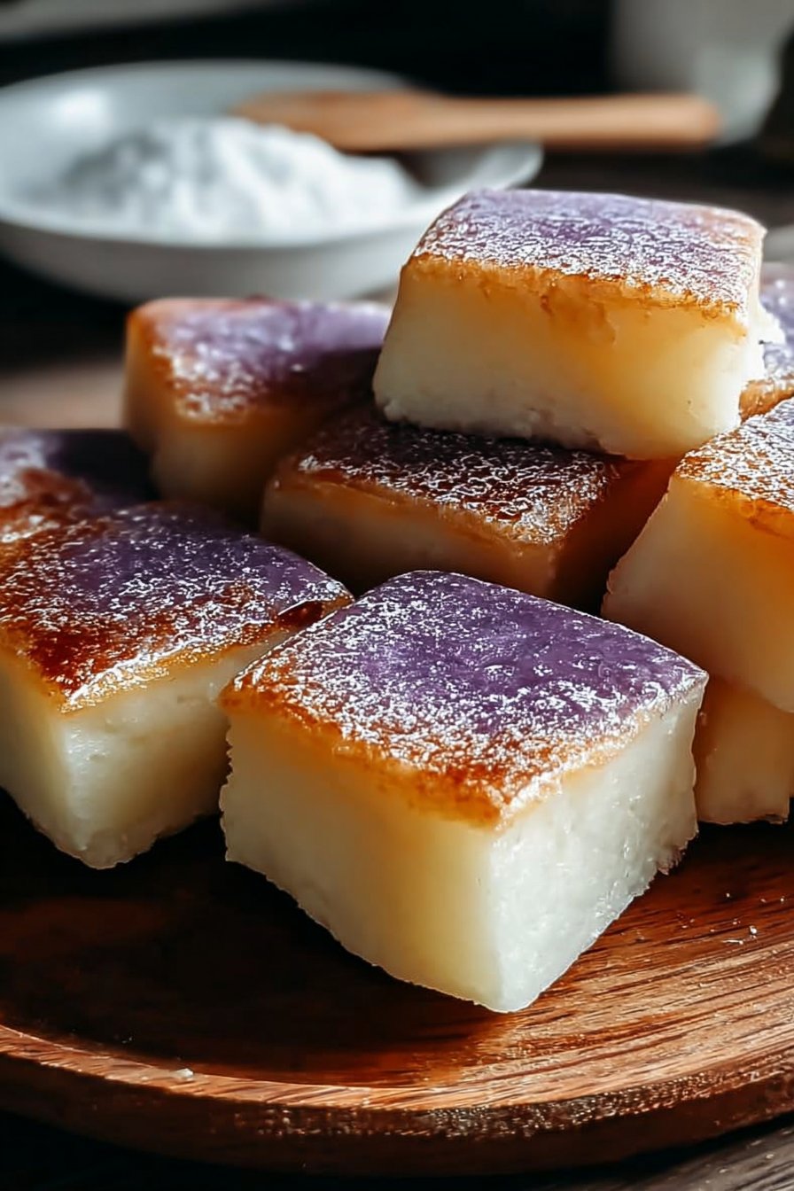 Hawaiian Butter Mochi with Purple Yam