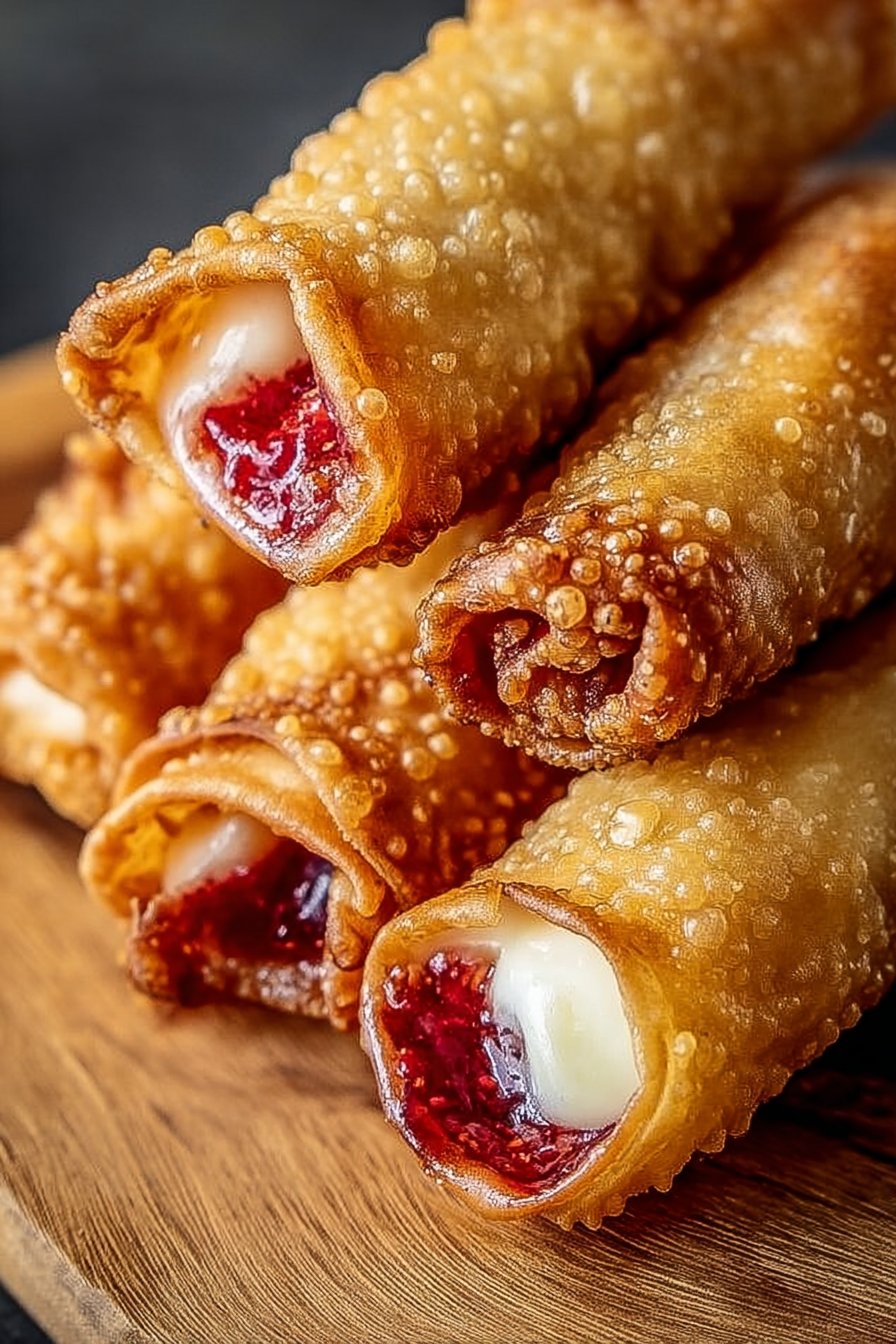 Crispy Strawberry Cheesecake Eggrolls