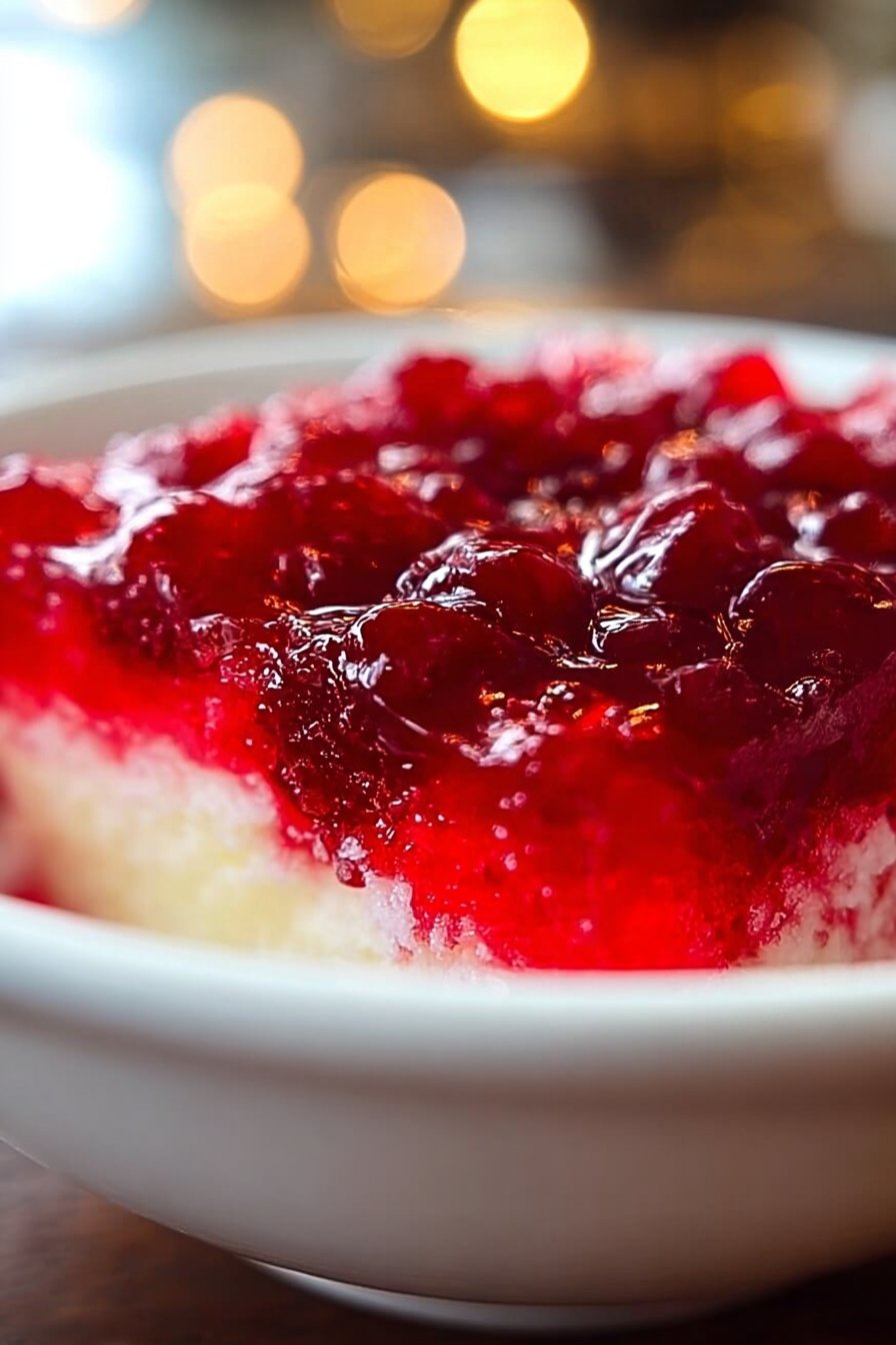 Vanilla Jello Salad with Cherry Pie Filling