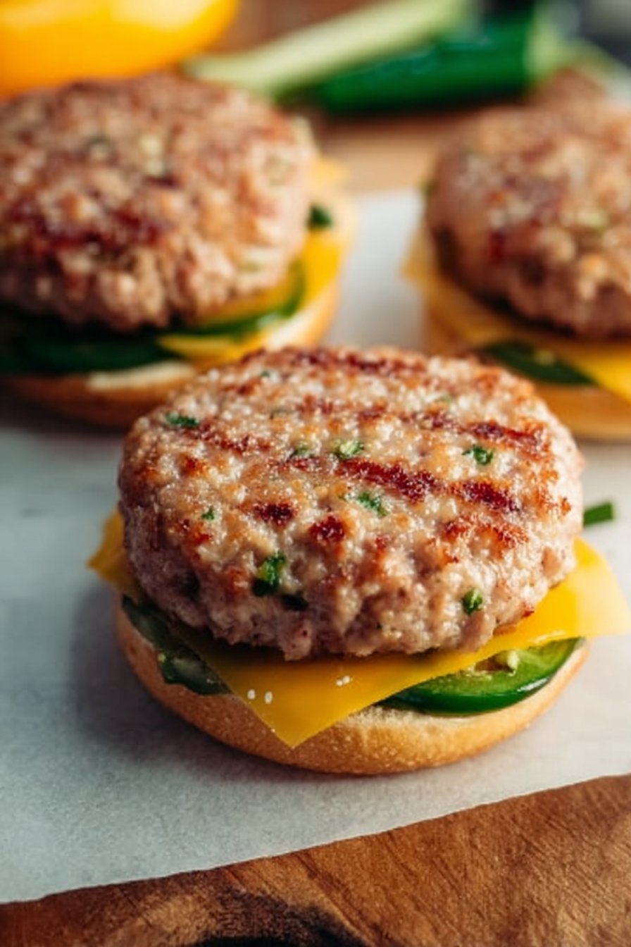 Jalapeño Cheddar Turkey Burgers