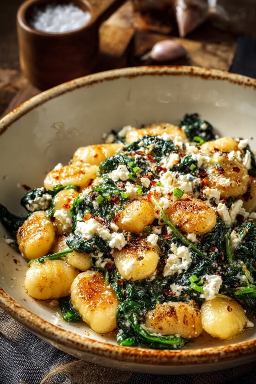 Creamy Gnocchi with Spinach and Feta