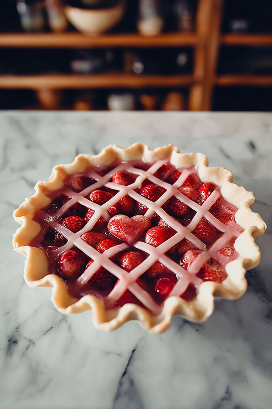 Valentine's Day Strawberry Pie