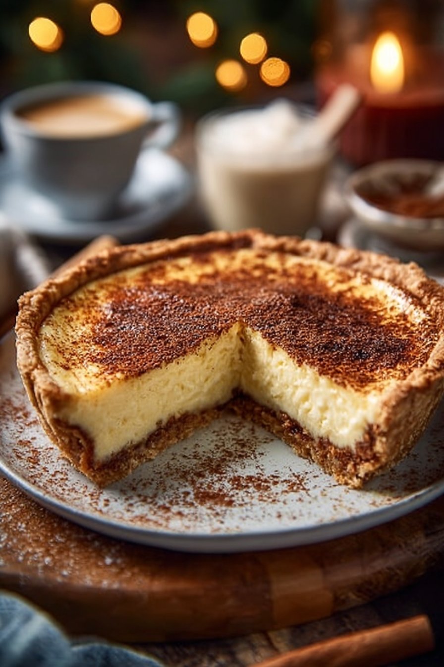 Christmas Eve Cinnamon-Vanilla Custard Pie – Creamy Holiday Dessert Magic