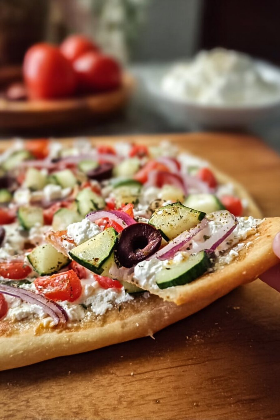 Simple Greek Veggie Pizza