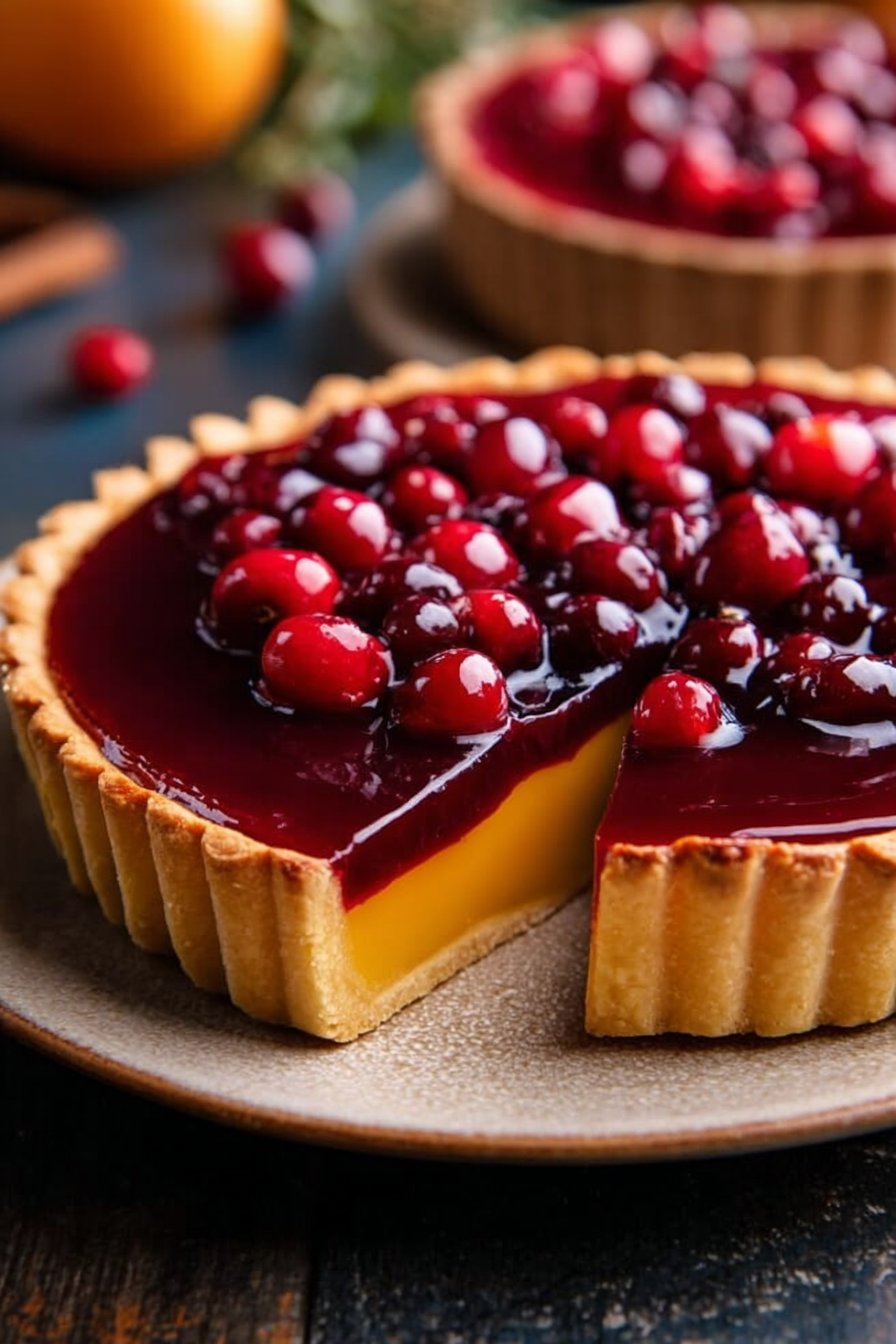 Cranberry Orange Curd Tart