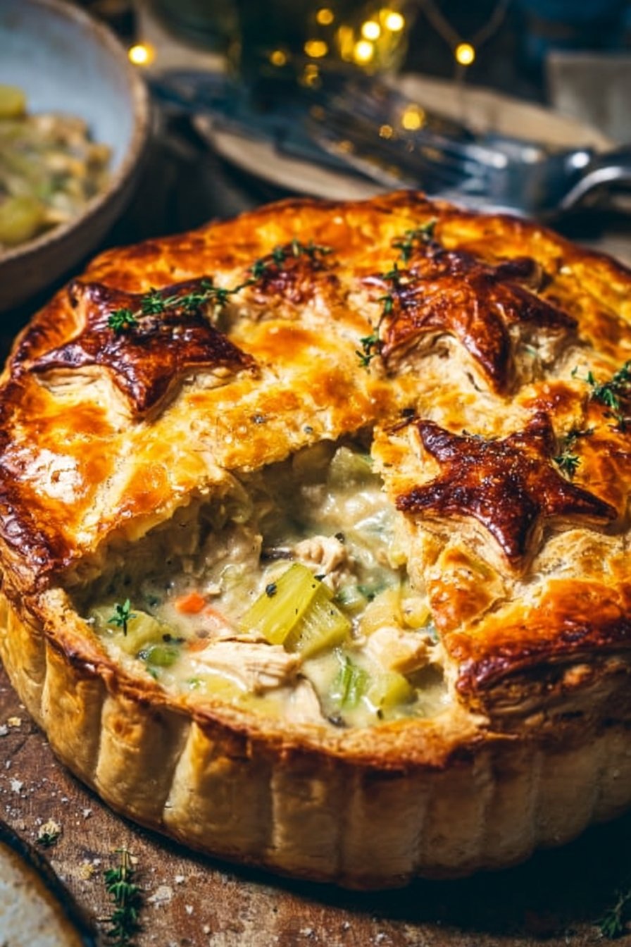 Creamy Chicken, Leek, and Thyme Pie