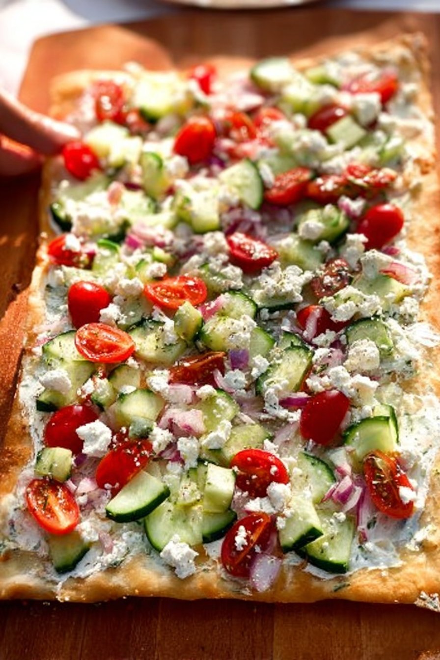 Simple Greek Veggie Pizza