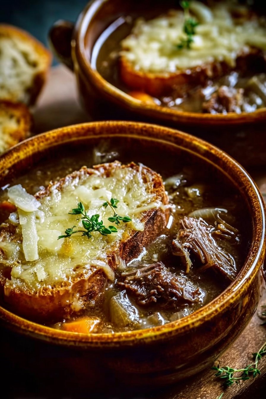 French Onion Short Rib Soup with Gruyère Toast