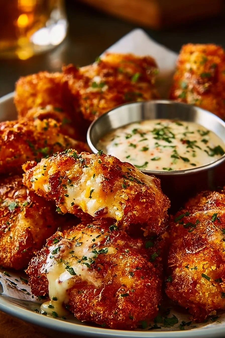 Delicious Cheesy Jalapeño Ranch Chicken Poppers served as an appetizer