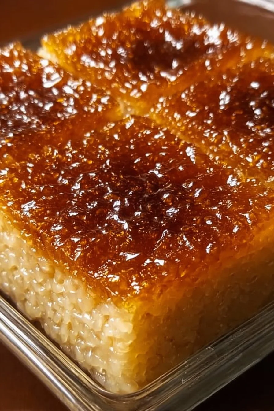 Delicious Filipino Sticky Rice Cake topped with coconut and served fresh.