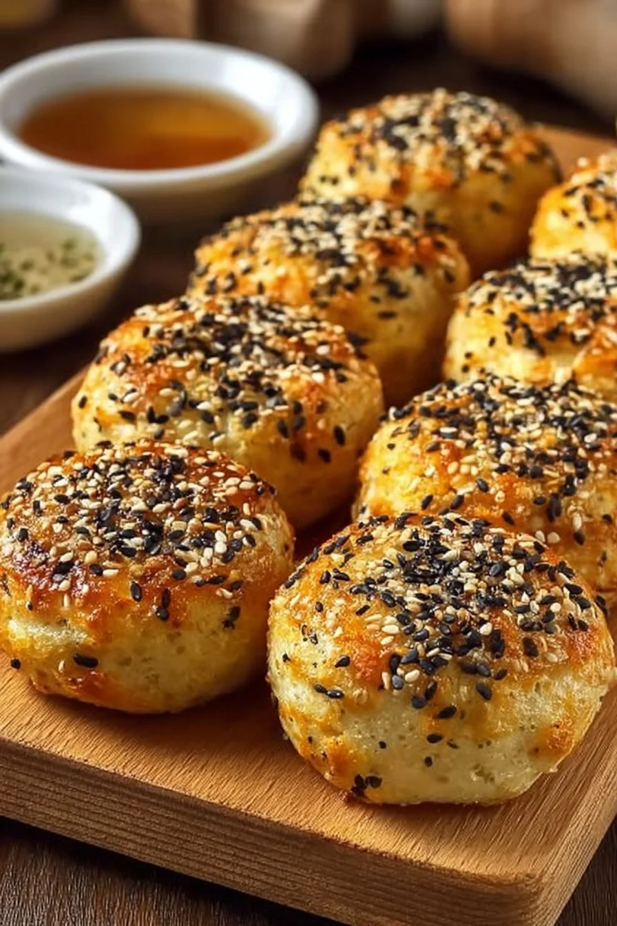 High-Protein Bagel Bites in a serving tray