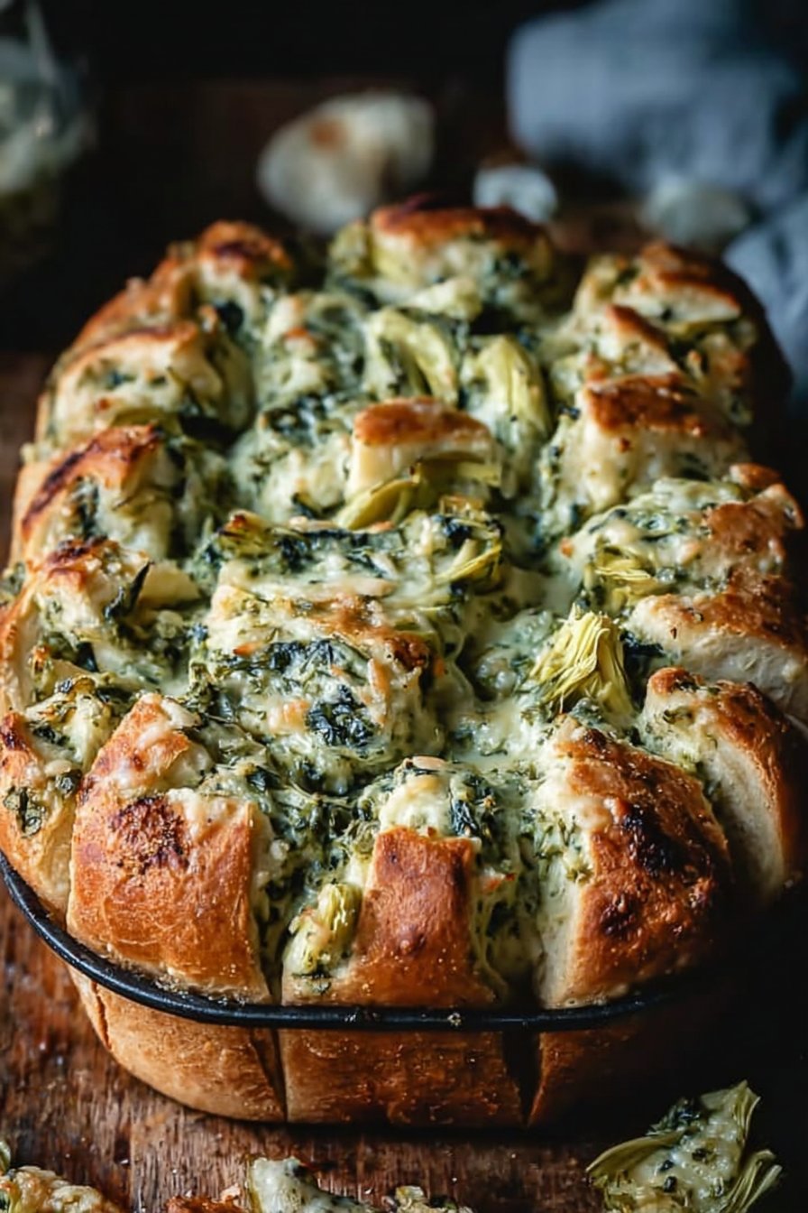 Spinach Artichoke Pull Apart Bread
