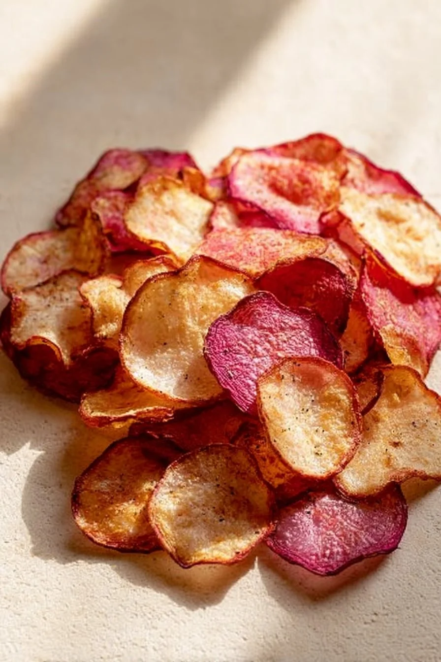 Low carb keto air fryer radish chips for healthy snacking