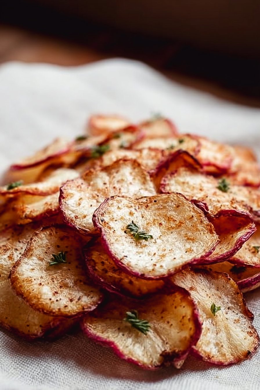 Low Carb Keto Air Fryer Radish Chips