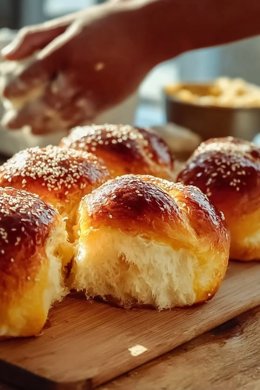 Freshly baked Milk Brioche loaf with a golden crust and soft texture