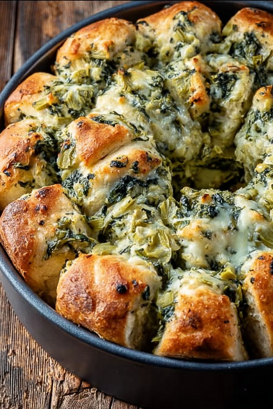 Spinach Artichoke Pull Apart Bread