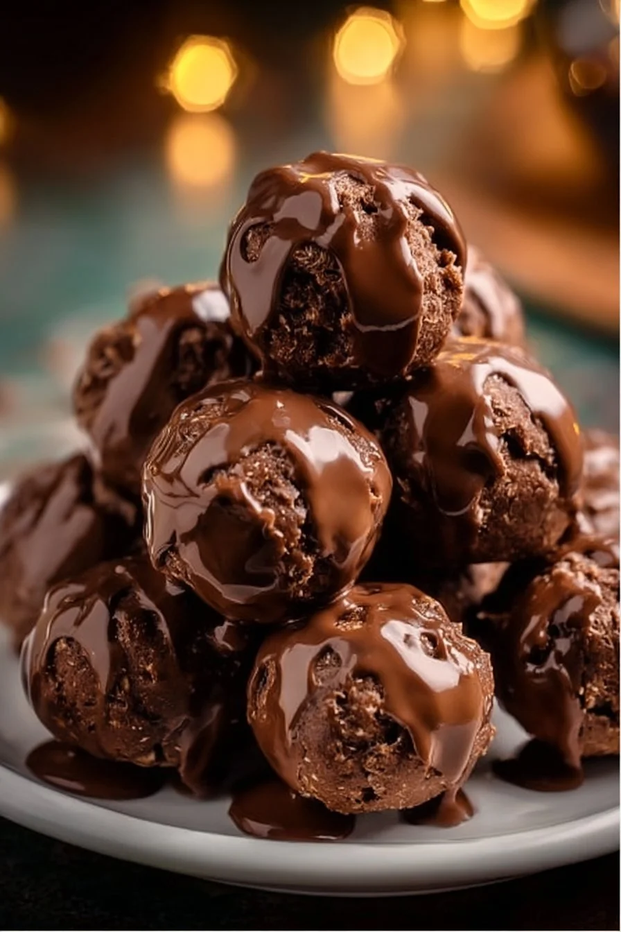 No-bake cottage cheese brownie batter protein bites ready to enjoy