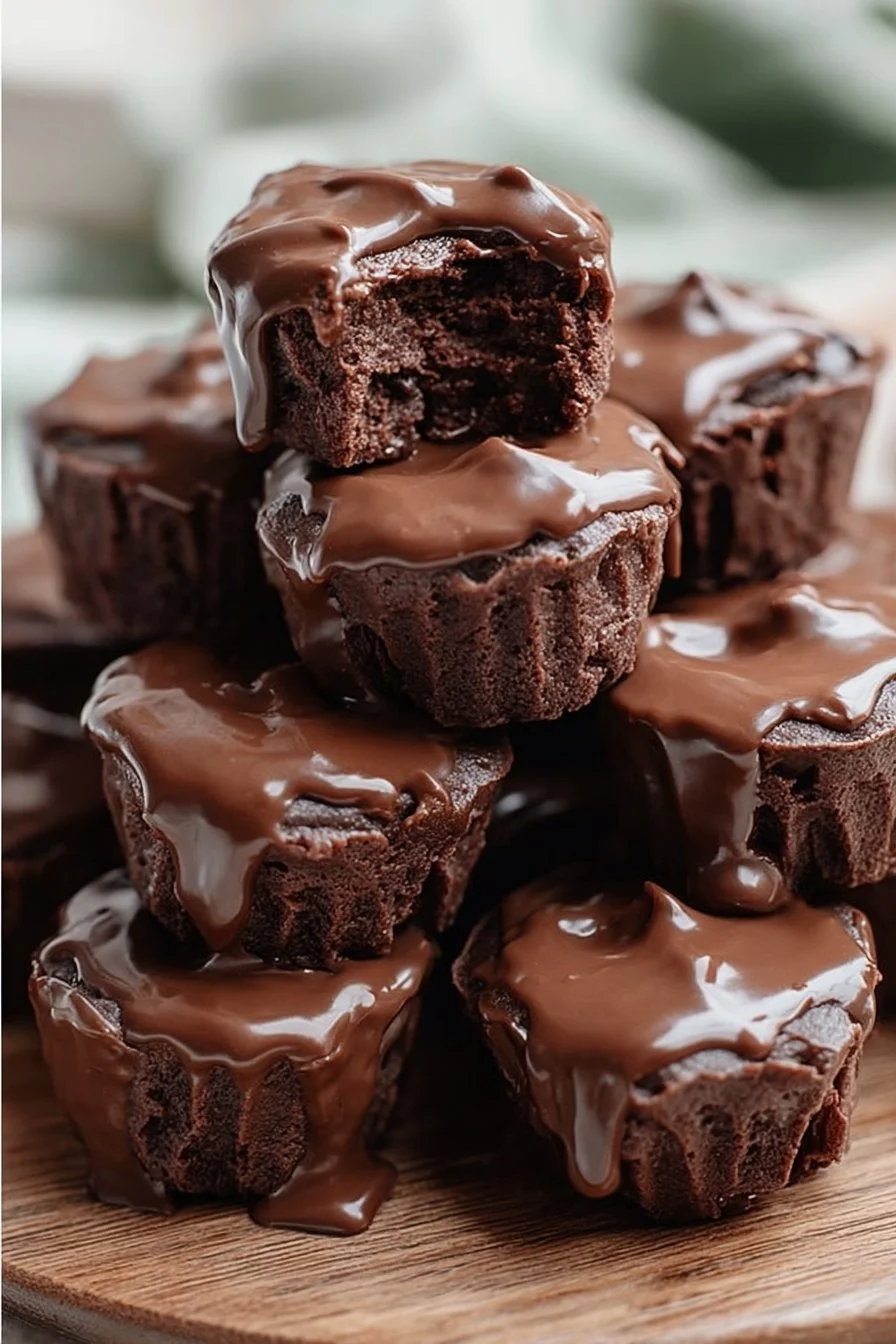 No-bake cottage cheese brownie batter protein bites served on a plate.