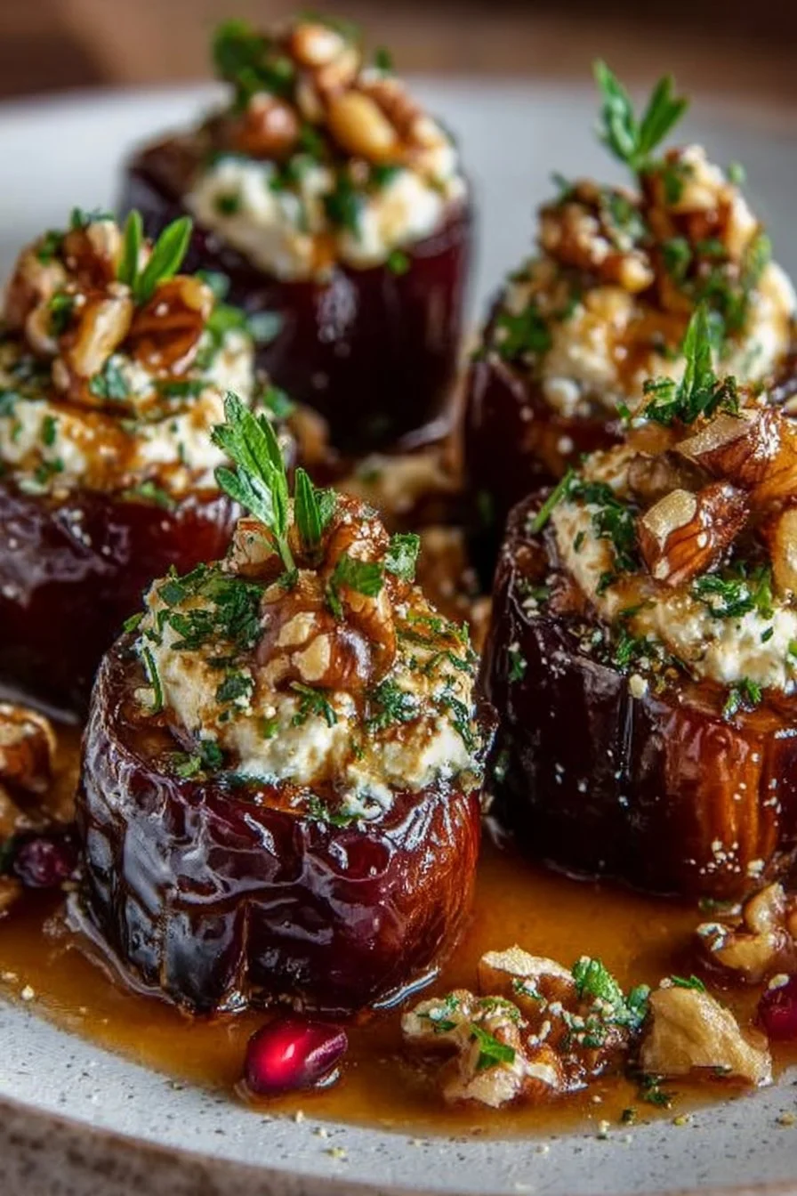 Deliciously stuffed dates with nuts and cream, ideal for snacks and appetizers