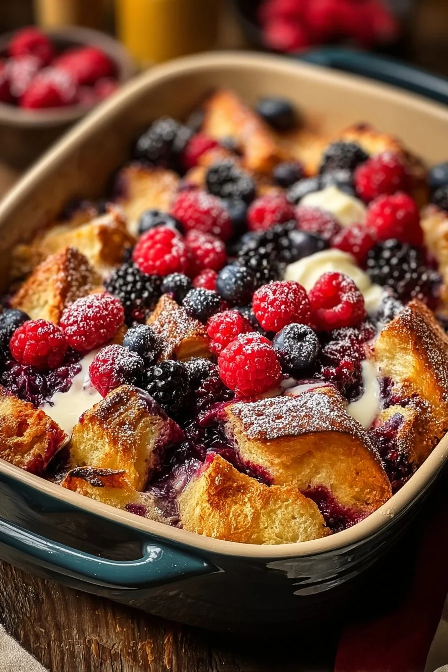 Berries & Cream French Toast Casserole
