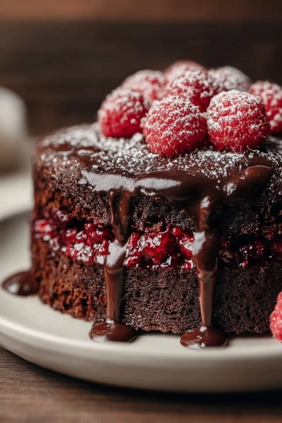 Chocolate Raspberry Truffle Cake