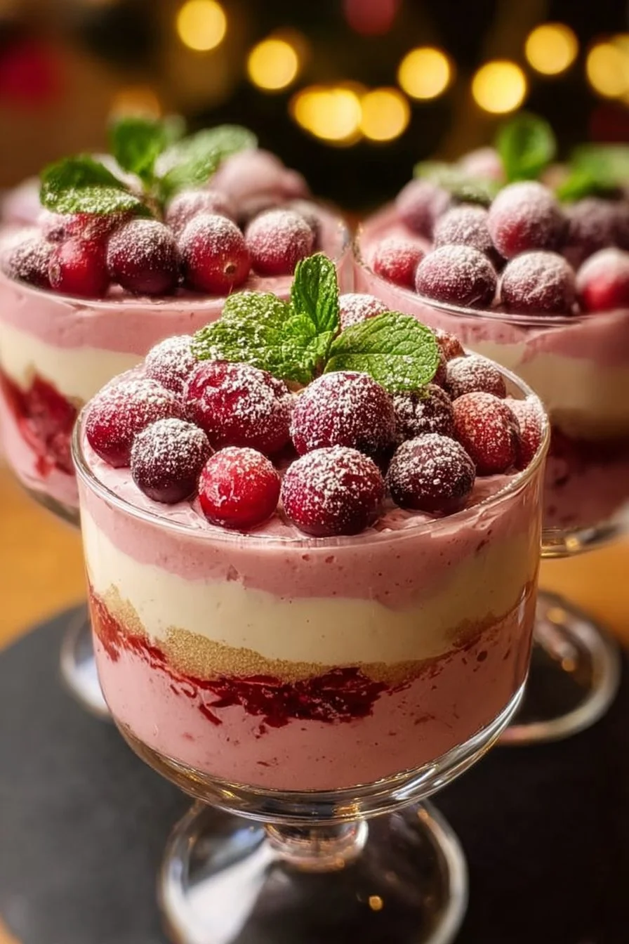 Delightful Cranberry Mousse Cups for Festive Gatherings