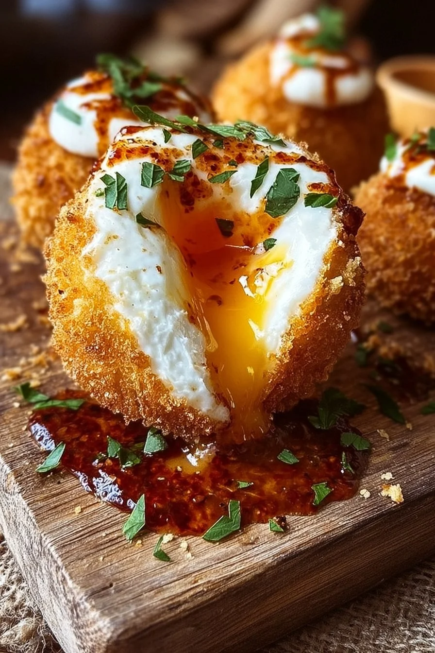 Fried Burrata with Spicy Sauce