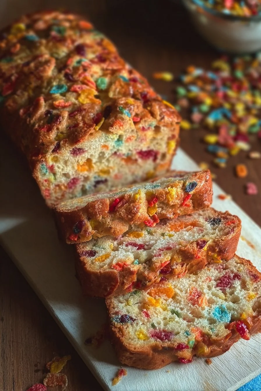 Fruity Pebbles Breakfast Bread [AD] #RealDelicious #CerealAnytime | Breakfast bread recipes, Baking sweets, Yummy breakfast