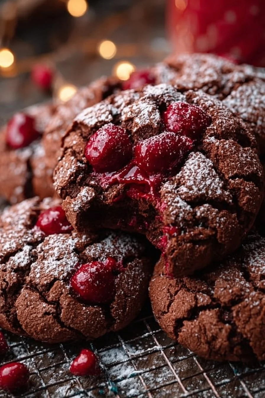 Fudgy Chocolate Cherry Cookies