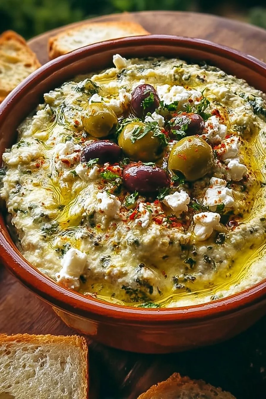 Green Olive and Feta Cheese Dip