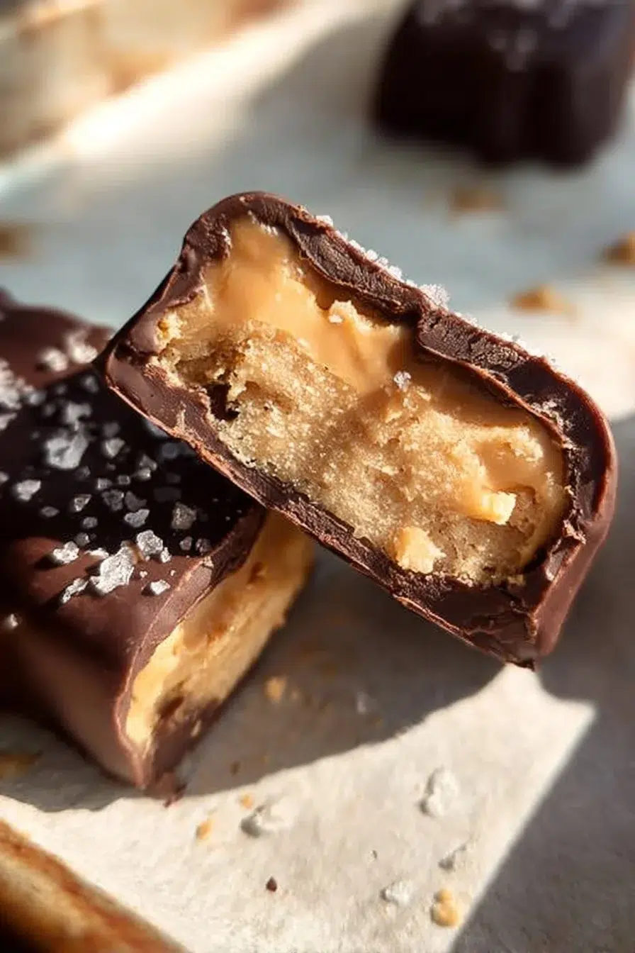 Homemade Protein Snickers Bars recipe for a healthy snack