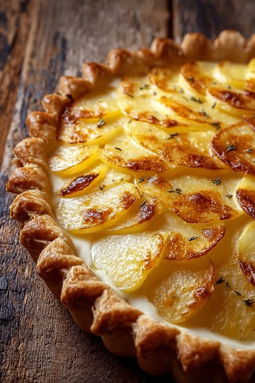 Delicious Irish Potato Pie served warm with a golden crust and creamy potato filling.