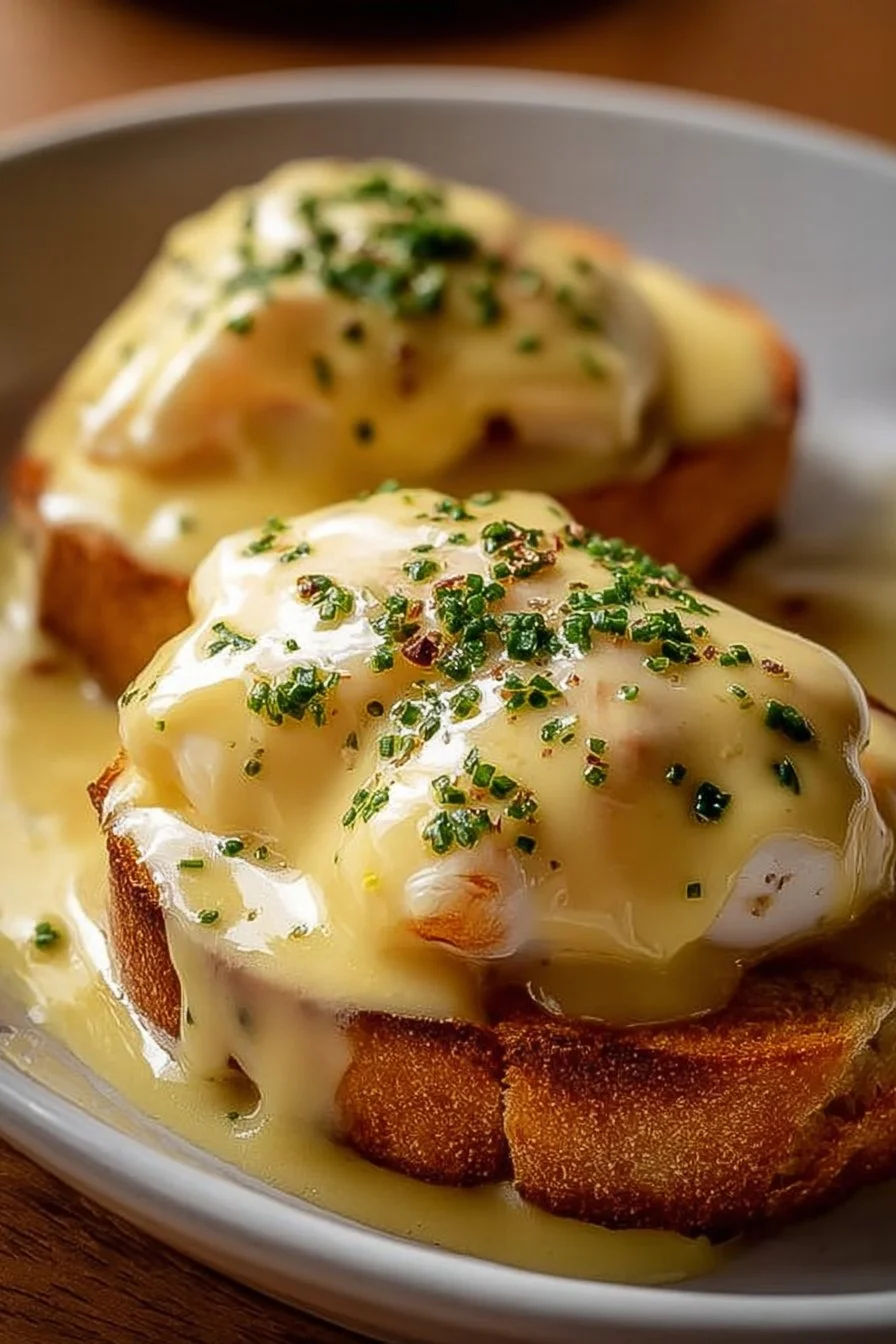 Irresistibly easy Eggs Benedict Casserole served at brunch