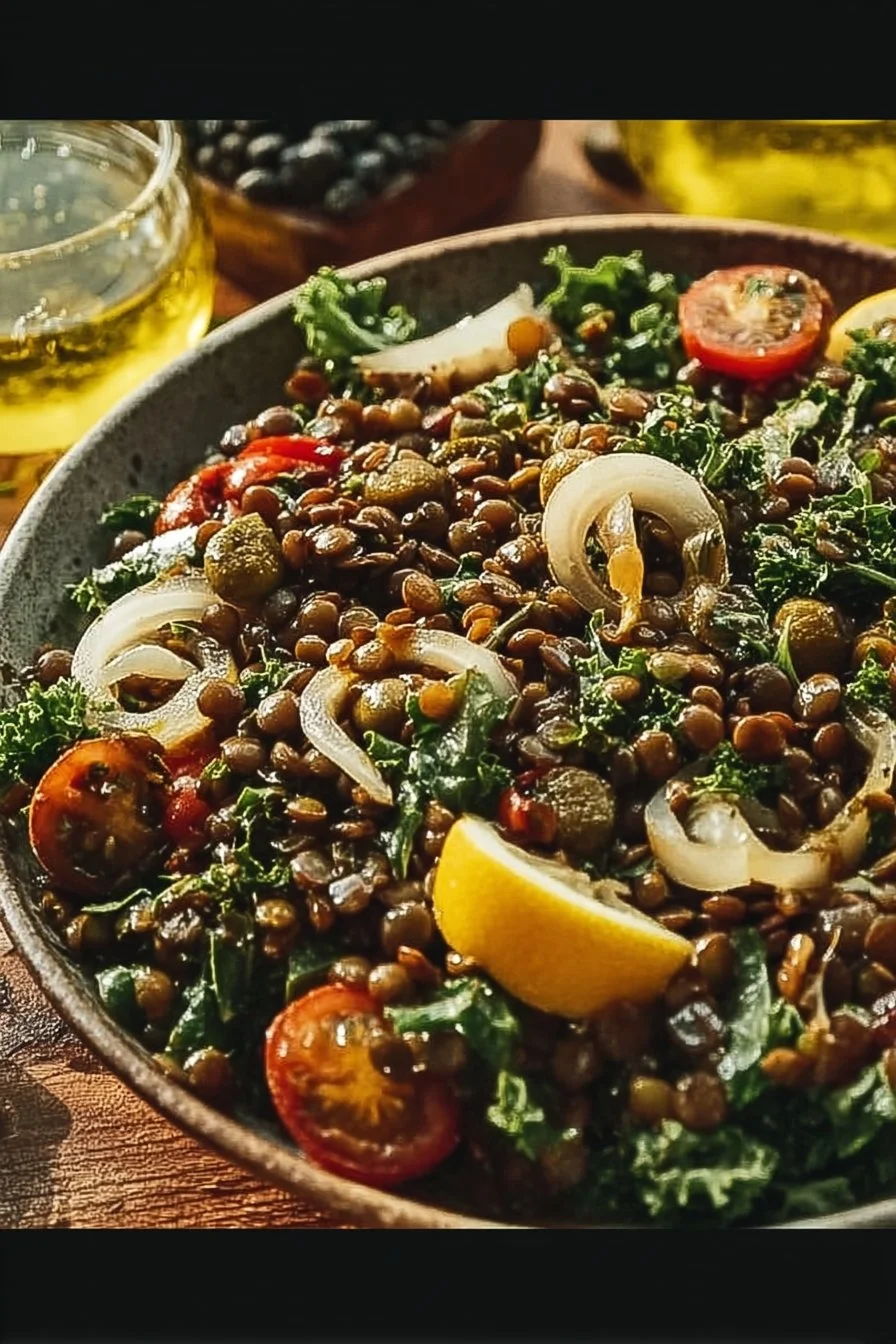 Lemon Pesto Lentil Salad