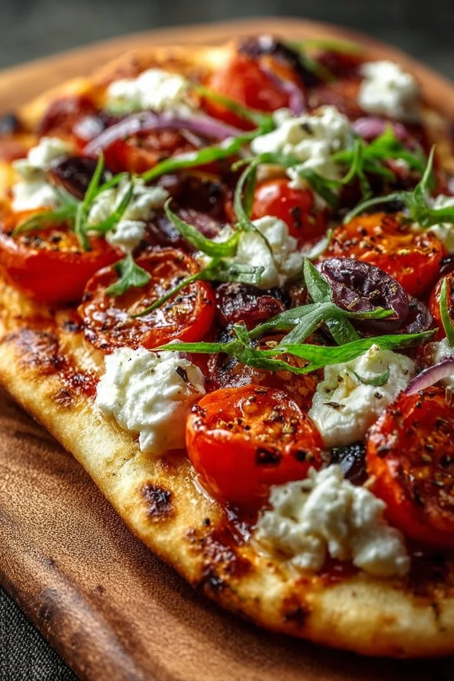 Mediterranean Naan Bread Pizza