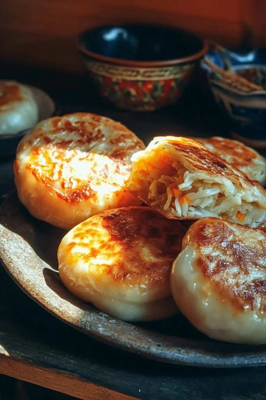 Pan-Fried Cabbage and Noodle Buns