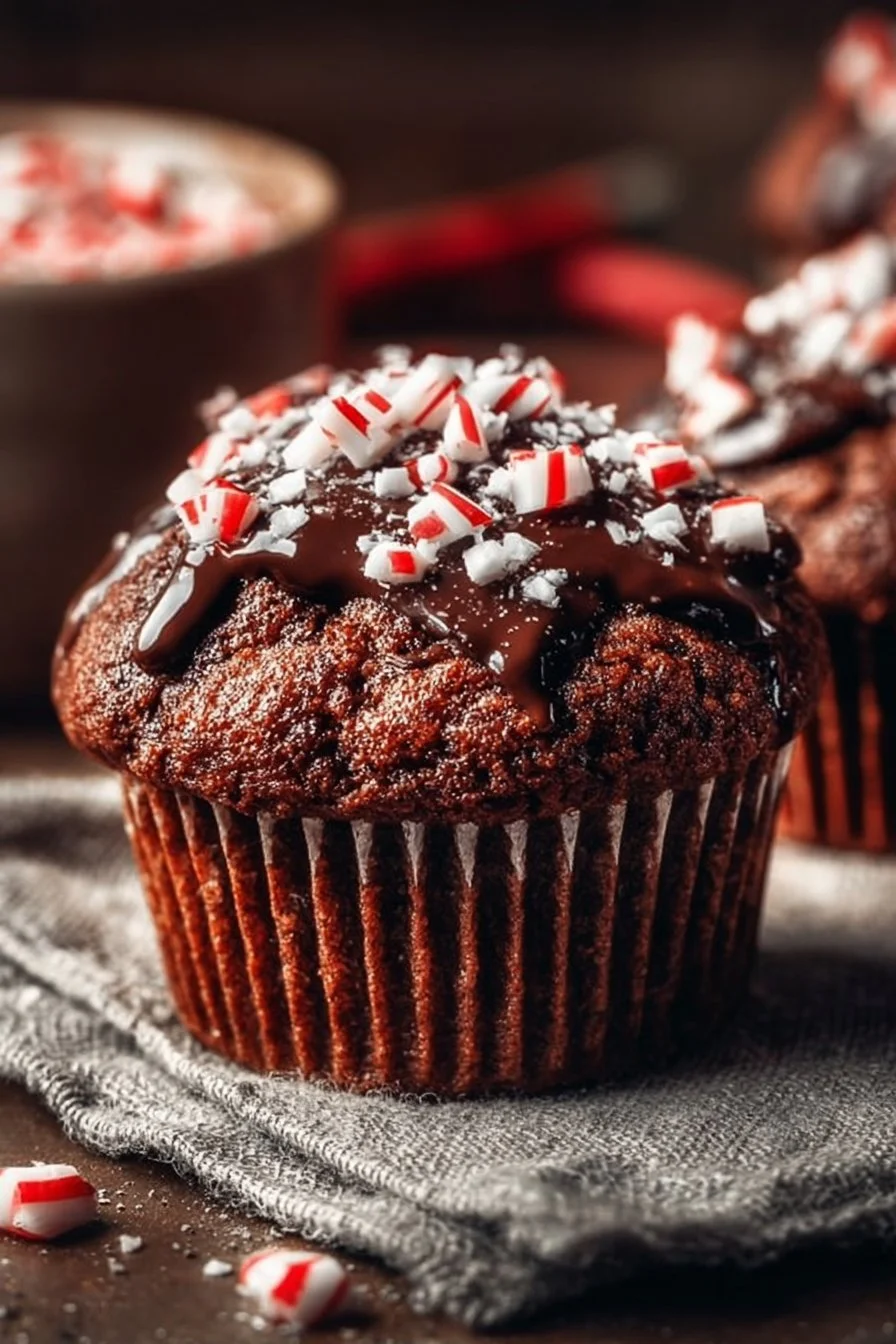 Peppermint Hot Chocolate Muffins