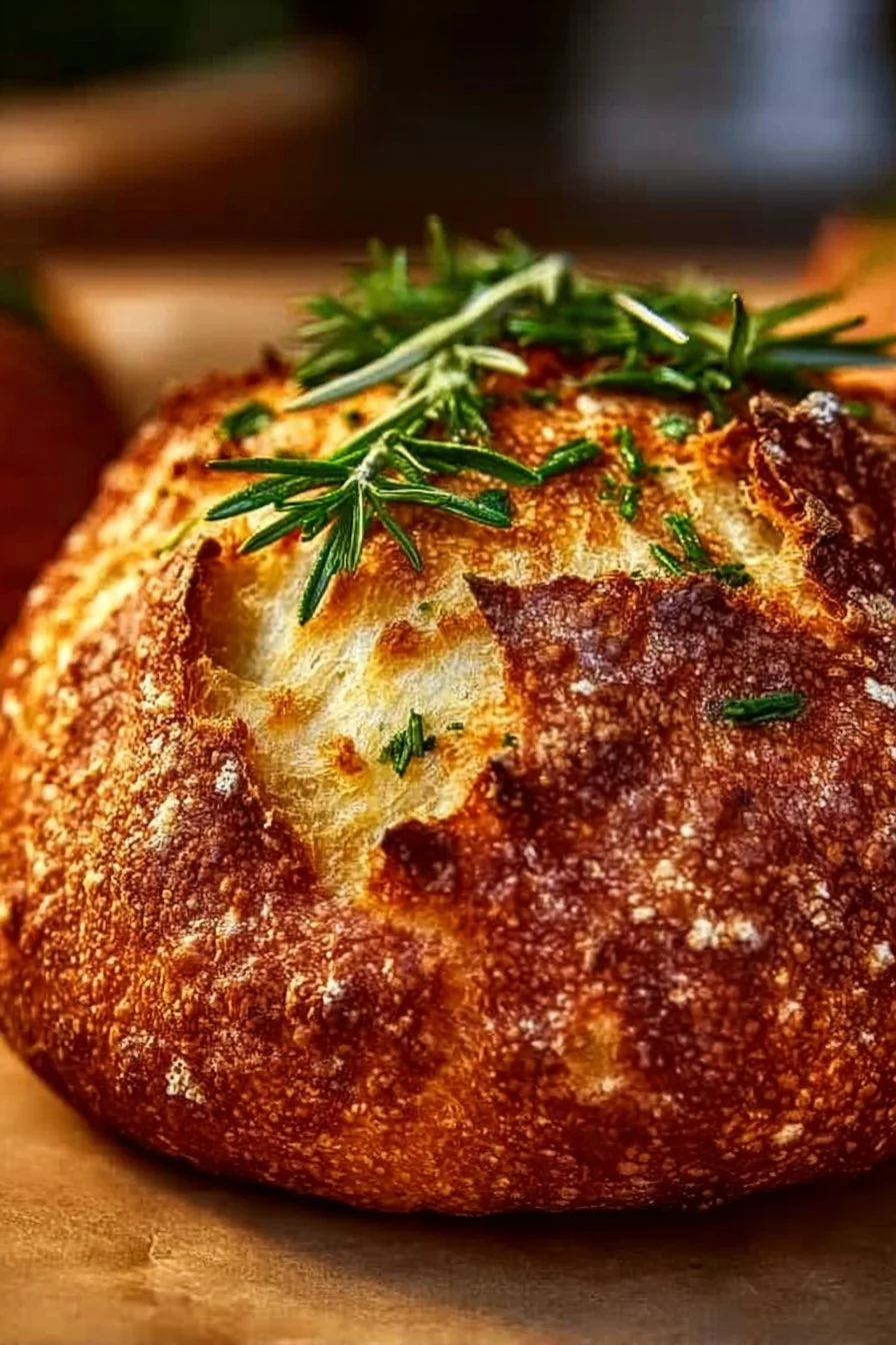 Freshly baked Parmesan Garlic Bread with herbs and cheese.