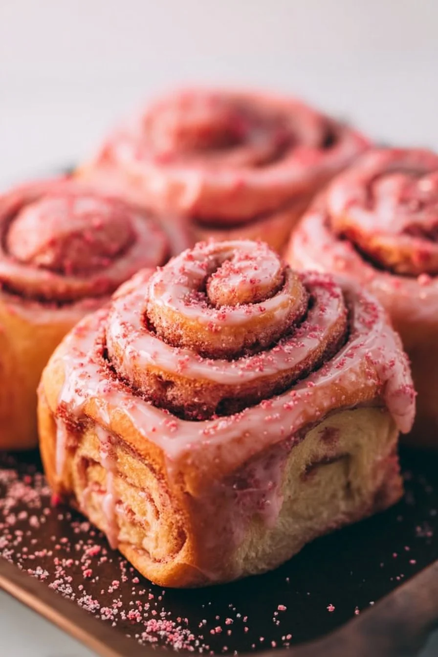 Pink Velvet Cinnamon Rolls