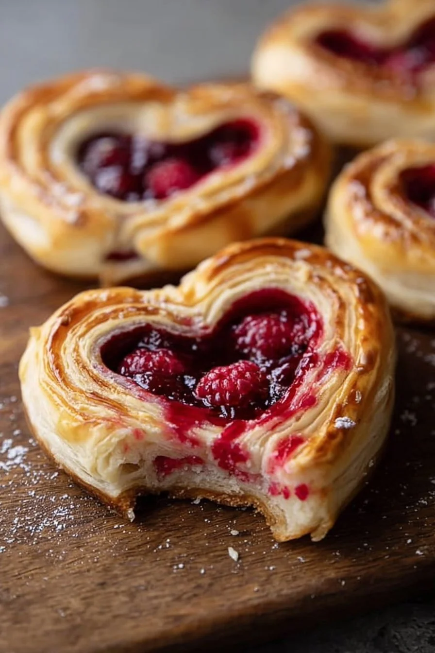 Raspberry Heart Danishes