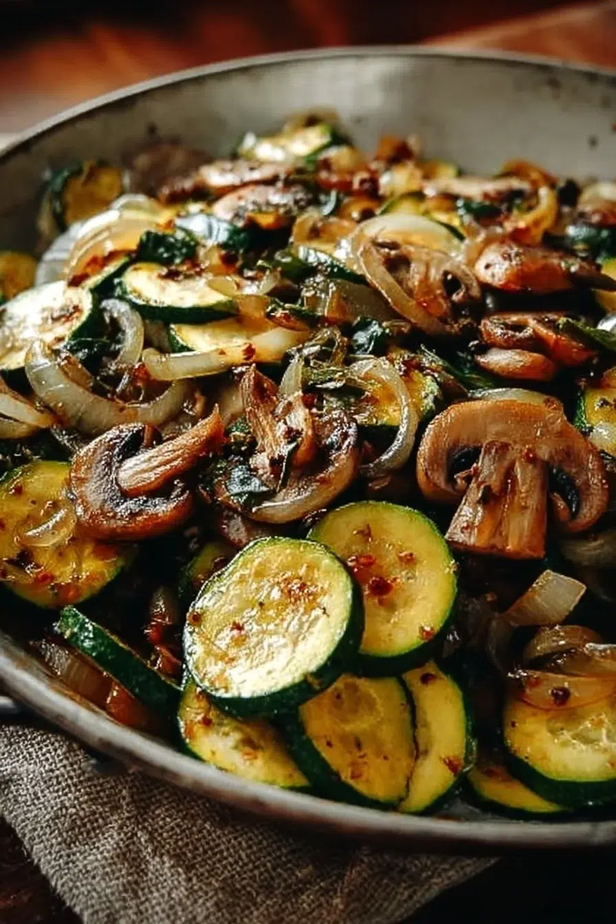 Sautéed Zucchini, Mushrooms, and Onions