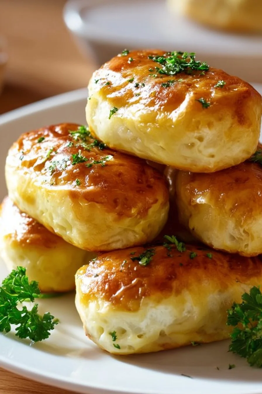 Soft Sour Cream Buns with Cabbage, Bacon, and Onion