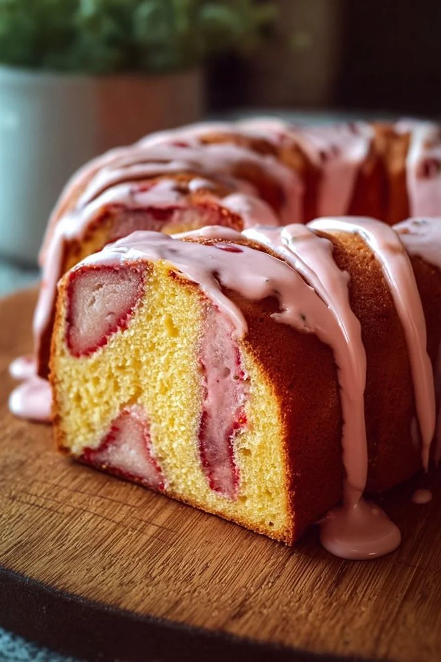 Strawberry Milkshake Pound Cake