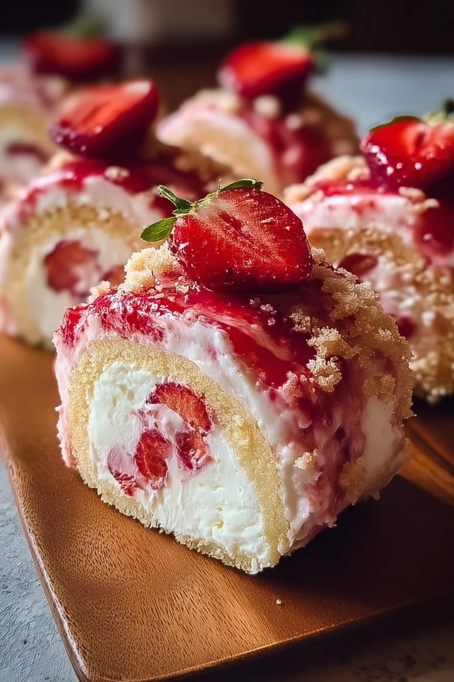 Strawberry Shortcake Cheesecake Rolls