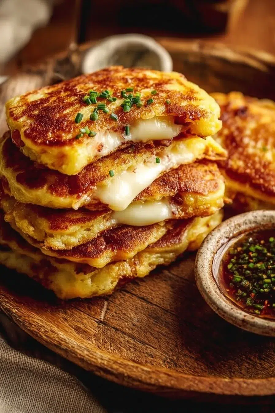 Sweet Corn Pancakes with Mozzarella