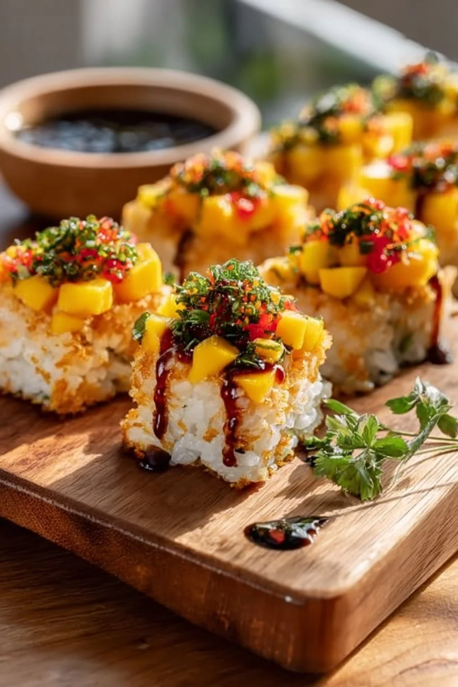 Swicy Mango Crispy Rice Sushi
